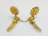 Mid Century Rhinestone Flower Clip On Earrings