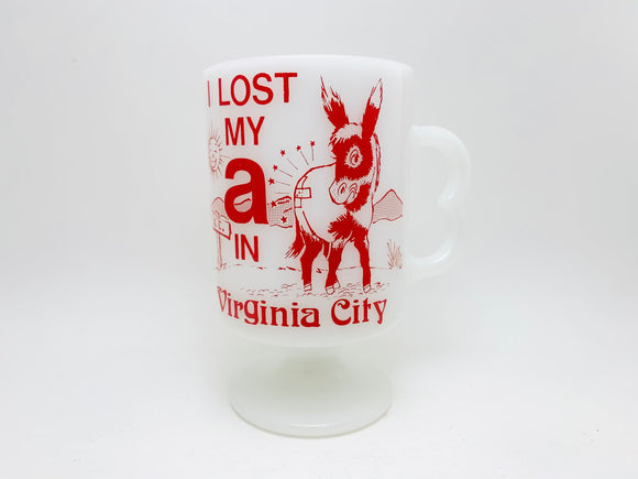 Vintage Virginia City Adult Humour Milk Glass Mug