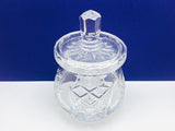 Vintage Bohemian Crystal Star and Pinwheel Honey/Mustard Jar