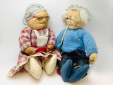 SOLD! Vintage Grandma and Grandpa Hand Made Pantyhose Dolls
