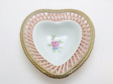 Vintage Floral Heart Ring Dish