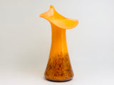 1930’s Kralik Czech Orange Blown Glass Jack-in-the-Pulpit Vase