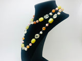 Vintage Stone, Acrylic and Faux Pearl Bead Necklace