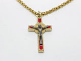 Italian Red Cross Necklace and Bracelet Set