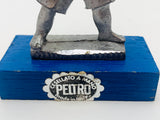 Vintage Peltro Cesellato a Mano Pewter Child Boxer Sculpture