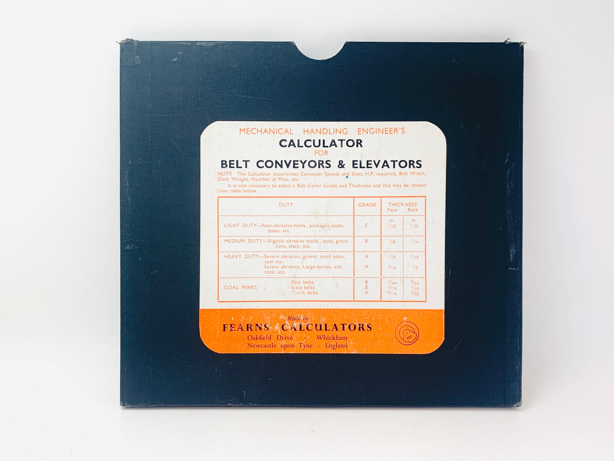 Vintage Fearns Mechanical Handling Engineers Calculator for Belt C...