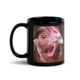 Red Hen Black Glossy Mug