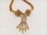 East Indian Rhinestone Gold Plated Evening Fashion Jewelry Necklace
