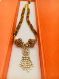 East Indian Rhinestone Gold Plated Evening Fashion Jewelry Necklace