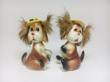 SOLD! 1959 Bradley Japan Porcelain Fuzzy Hair Dogs