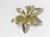 SOLD! Hawaiian hibiscus Gold Tone Brooch