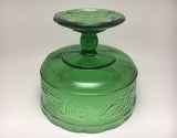 Green Glass Compote Dish by E O Brody Co Cleveland M6000