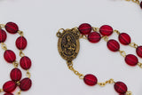 1980’s Bronze and Red Beaded Rosary