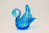 Sapphire Blue Art Glass Swan Dish