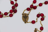 1980’s Bronze and Red Beaded Rosary
