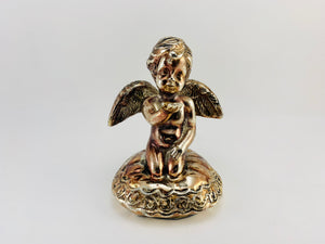 SOLD! Silver Plated Cherub Angel Ring Holder