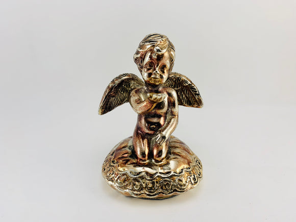 SOLD! Silver Plated Cherub Angel Ring Holder