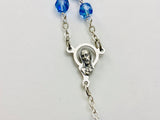 SOLD! 1950’s Rosary Blue Glass Aurora Borealis Beads Italy
