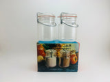 1970’s Plastic Mason Jar Salt Pepper Shakers in Box