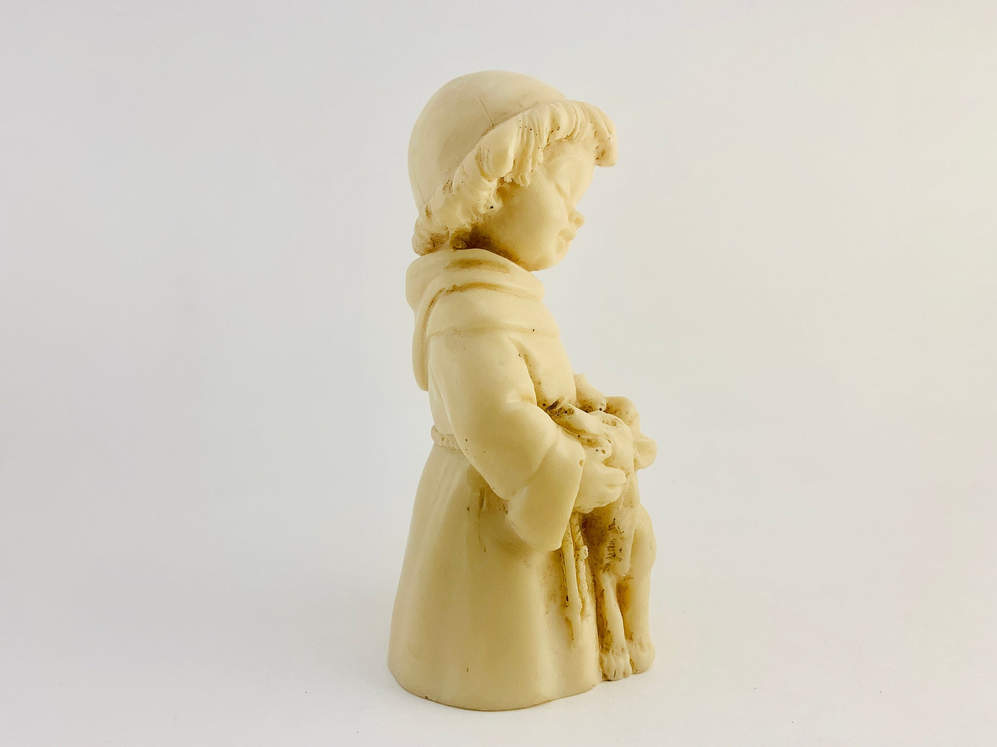 1960's A. Santini Resin Sculpture of Boy and Dog
