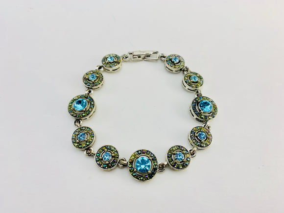 SOLD! 1990’s AAi Blue and multicoloured Rhinestone Bracelet